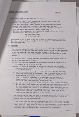 Lot 533 - CONTRACTS AND CONCERT BOOKING ARCHIVE - THE DAMNED - 1985/87.