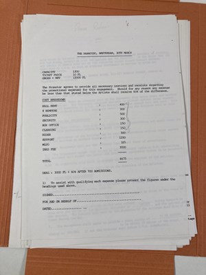 Lot 535 - CONTRACTS AND CONCERT BOOKING ARCHIVE - INXS 1984-1986.