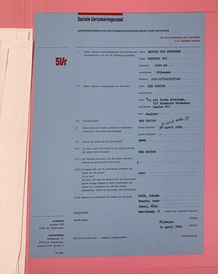 Lot 541 - CONTRACTS AND CONCERT BOOKING ARCHIVE - THE SMITHS INC MORRISSEY SIGNED CONTRACT, 1984.