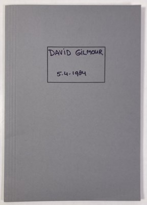 Lot 542 - CONTRACTS AND CONCERT BOOKING ARCHIVE - PINK FLOYD/DAVID GILMOUR - DAVID GILMOUR SIGNED, 1984.