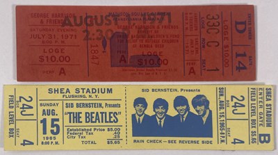 Lot 112 - THE BEATLES / GEORGE HARRISON - COMPLETE TICKET FOR THE CONCERT FOR BANGLADESH - 1971.