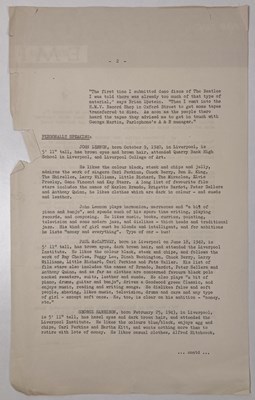 Lot 172 - THE BEATLES - THE FIRST PRESS RELEASE, OCT 1962.