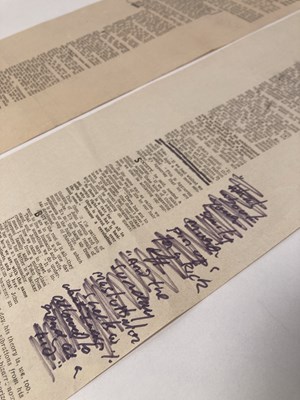Lot 148 - THE BEATLES - AN INTERVIEW PROOF ANNOTATED AND SIGNED BY JOHN LENNON.