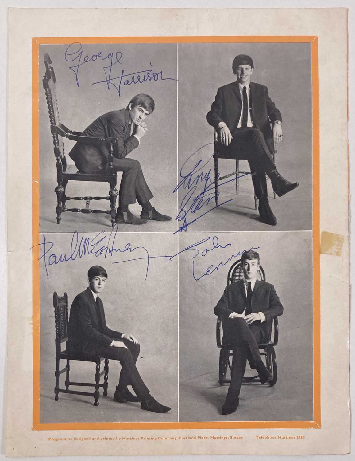 Lot 150 - THE BEATLES - A FULLY SIGNED 1963 PROGRAMME PAGE.