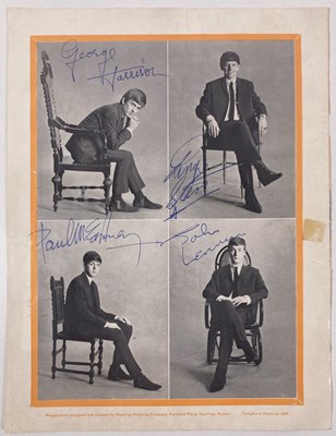 Lot 150 - THE BEATLES - A FULLY SIGNED 1963 PROGRAMME PAGE.