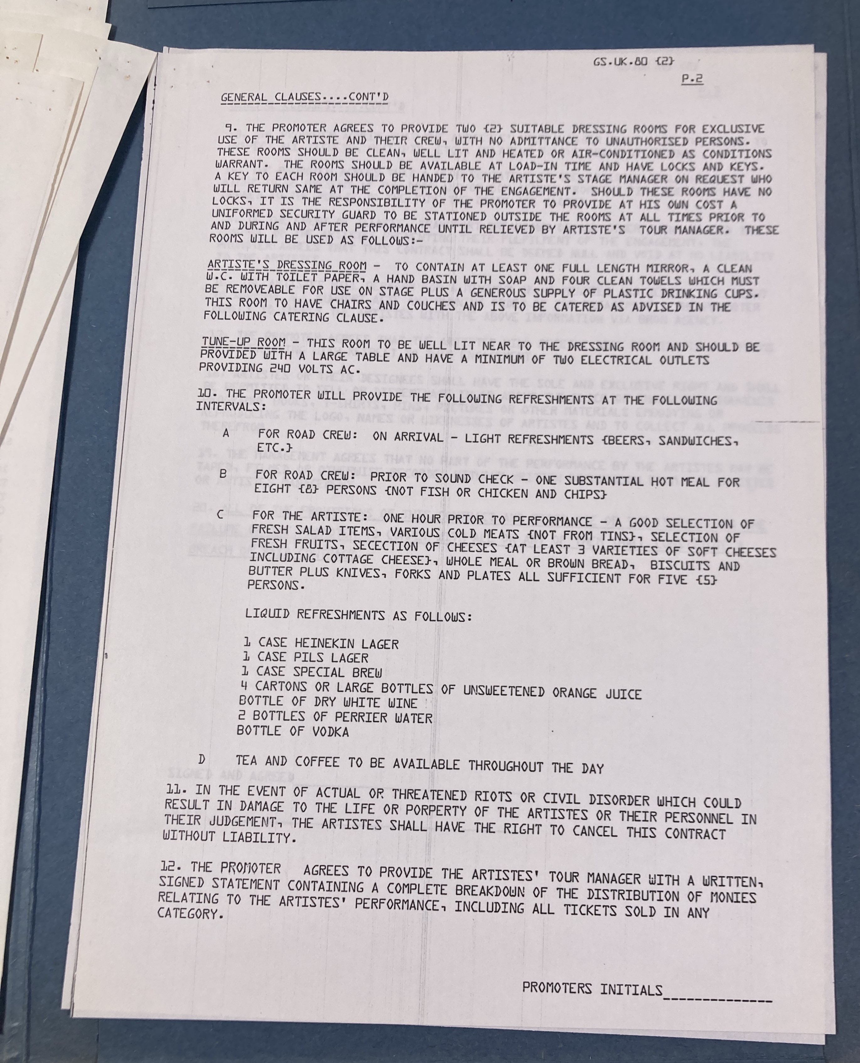Lot 550 - CONTRACTS AND CONCERT BOOKING ARCHIVE