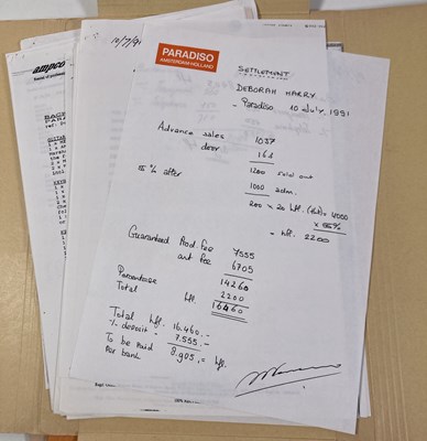 Lot 553 - CONTRACTS AND CONCERT BOOKING ARCHIVE - BLONDIE/DEBBIE HARRY, 1977-1991.