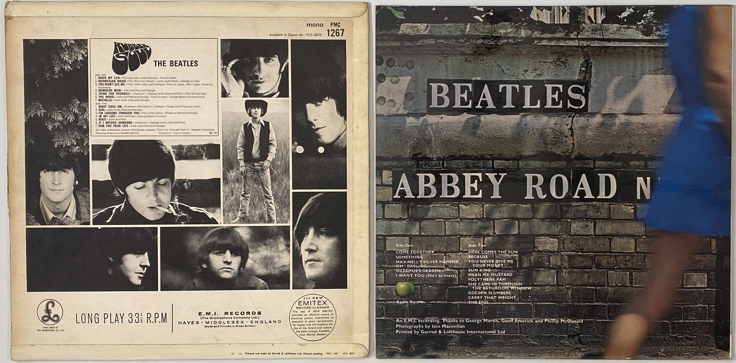 Lot 75 THE BEATLES RUBBER SOUL & ABBEY ROAD LPs