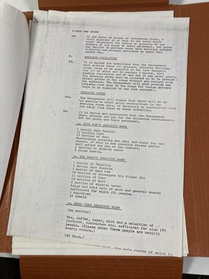Lot 554 - CONTRACTS AND CONCERT BOOKING ARCHIVE - IGGY POP,  1977-1991.