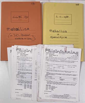Lot 555 - CONTRACTS AND CONCERT BOOKING ARCHIVE - METALLICA, 1988-1991.