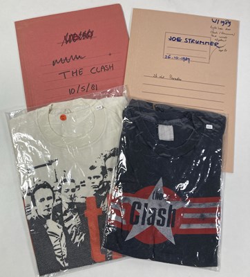Lot 556 - CONTRACTS AND CONCERT BOOKING ARCHIVE - JOE STRUMMER/THE CLASH TO INC VINTAGE T-SHIRTS, 1981/1989.
