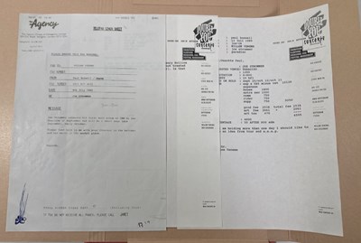 Lot 556 - CONTRACTS AND CONCERT BOOKING ARCHIVE - JOE STRUMMER/THE CLASH TO INC VINTAGE T-SHIRTS, 1981/1989.