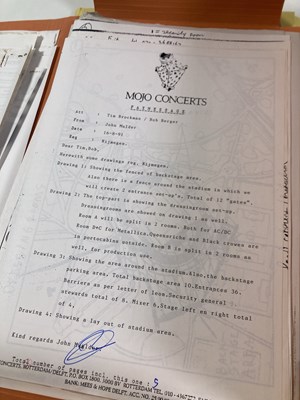 Lot 558 - CONTRACTS AND CONCERT BOOKING ARCHIVE -AC/DC, 1986-1991.