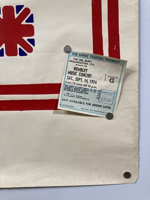 Lot 244 - JONI MITCHELL / CSN&Y / THE BAND - A 1974 CONCERT POSTER AND TICKET.