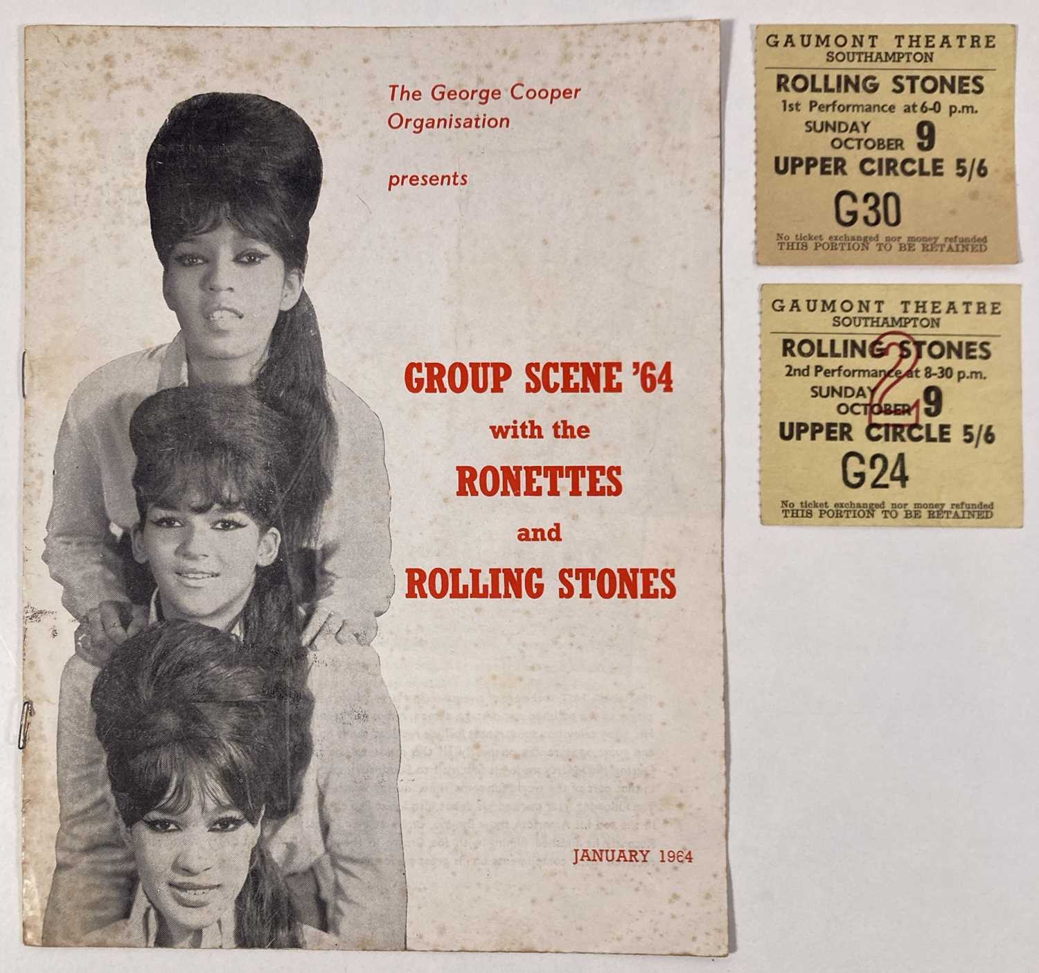 Lot 405 - THE ROLLING STONES - CONCERT PROGRAMME AND TICKET STUBS.