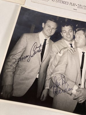 Lot 316 - THE CRICKETS - SIGNED PAGE AND FAN TAKEN PHOTOGRAPHS.