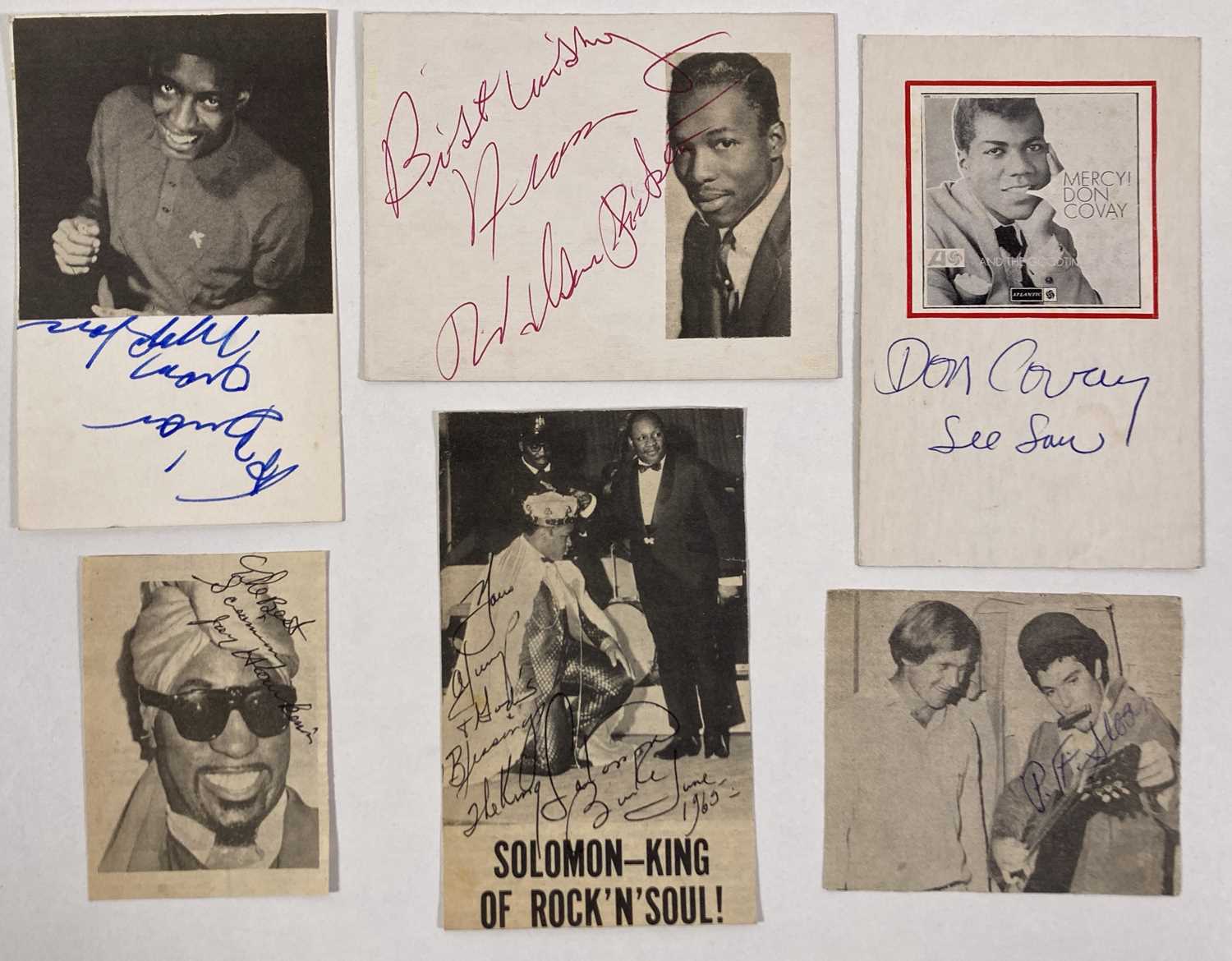 Lot 318 - SOUL ARTISTS - SIGNED CUTTINGS INC WILSON PICKETT/  SOLOMON BURKE.
