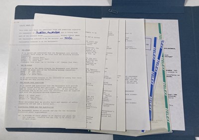 Lot 563 - CONTRACTS AND CONCERT BOOKING ARCHIVE - PIL, 1983-1987 INC ORIGINAL T-SHIRT