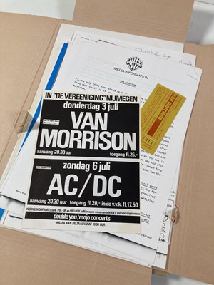 Lot 568 - CONTRACTS AND CONCERT BOOKING ARCHIVE - VAN MORRISON, 1980 - 1986 INC T-SHIRT.
