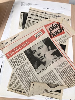 Lot 568 - CONTRACTS AND CONCERT BOOKING ARCHIVE - VAN MORRISON, 1980 - 1986 INC T-SHIRT.