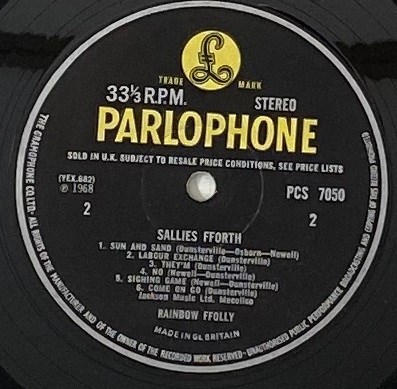 Lot 94 - RAINBOW FFOLLY - SALLIES FFORTH LP (ORIGINAL UK STEREO COPY - PARLOPHONE PCS 7050)