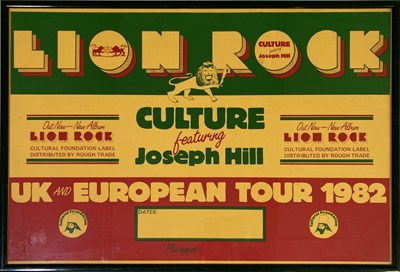 Lot 249 - REGGAE/ROOTS INTEREST - ORIGINAL CULTURE 1982 TOUR POSTER.