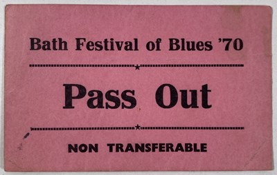 Lot 138 - BATH FESTIVAL OF BLUES - ORIGINAL 'PASS OUT' CARD.