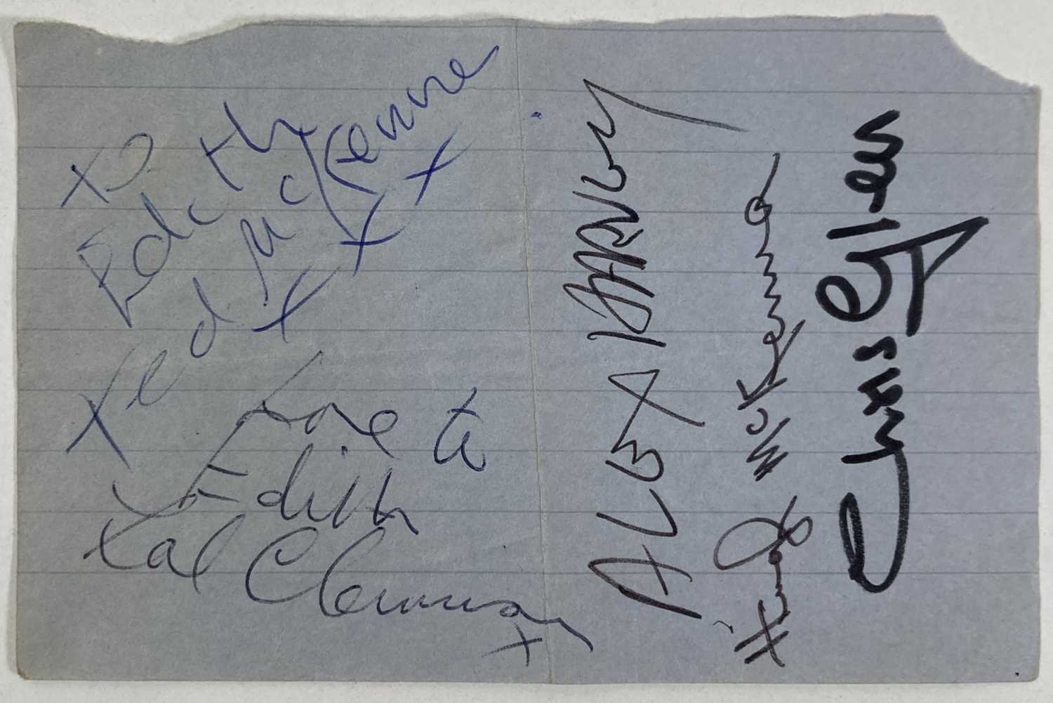 Lot 329 - SENSATIONAL ALEX HARVEY BAND - FULL SET OF SIGNATURES.