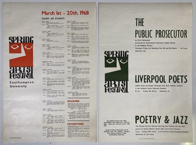 Lot 251 - SPRING ARTS FESTIVAL 1968  - SET OF FIVE POSTERS INC MICHAEL GARRICK / RENDELL / CARR BILLING.