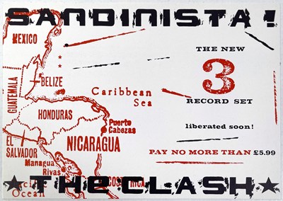 Lot 2160541 - THE CLASH - ORIGINAL SANDINISTA PROMOTIONAL FLYER.