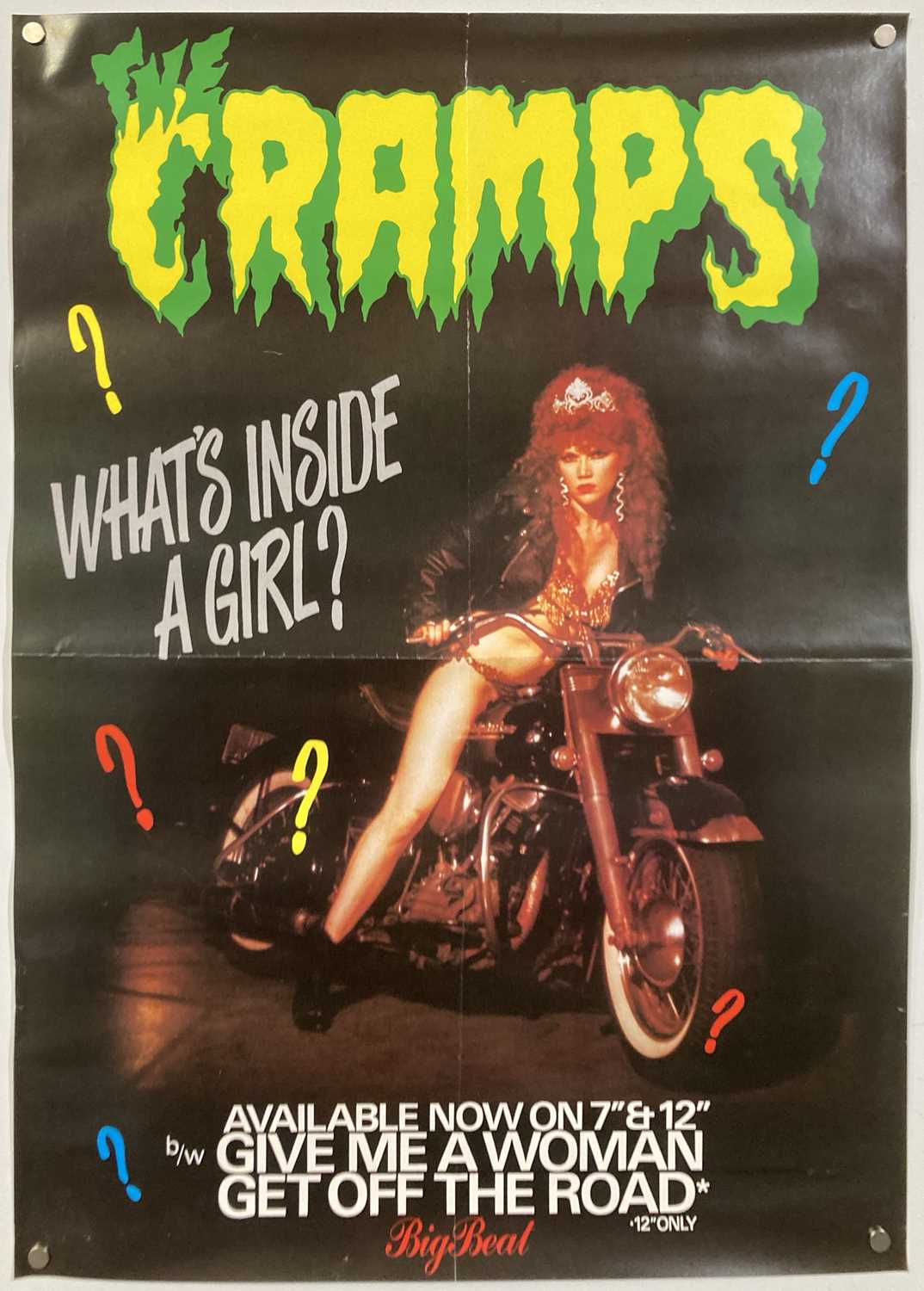 Lot 255 - THE CRAMPS - WHAT'S INSIDE A GIRL 1986 PROMO POSTER.