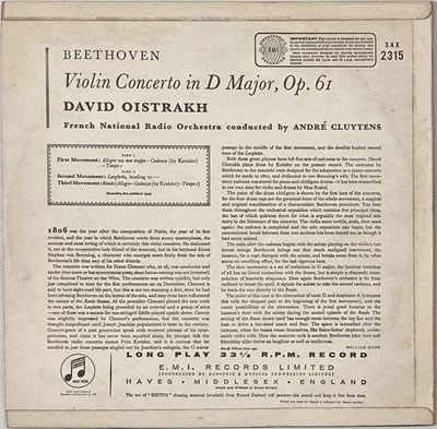 Lot 1080 - DAVID OISTRAKH - BEETHOVEN VIOLIN CONCERTO (SAX2315)