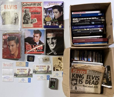 Lot 84 - ELVIS PRESLEY - BOOKS/DVDS/HEADLINES AND