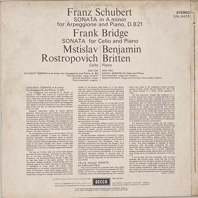 Lot 1087 - ROSTROPOVICH/ BRITTEN - SCHUBERT/ BRIDGE: SONATAS FOR PIANO LP (UK STEREO - DECCA ED3 ORIGINAL - SXL 6426)