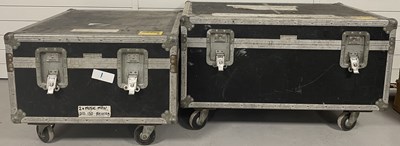 Lot 32 - STRAWBERRY STUDIOS - STRAWBERRY RENTALS COLLECTION - PAIR OF FLIGHT CASES LIKELY 10CC USED.