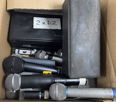 Lot 36 - STRAWBERRY STUDIOS - STRAWBERRY RENTALS COLLECTION  MICROPHONES AND HEADPHONES INC AKG / SHURE.