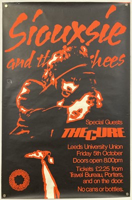 Lot 270 - SIOUXSIE AND THE BANSHEES / THE CURE - LEEDS POSTER 1979.