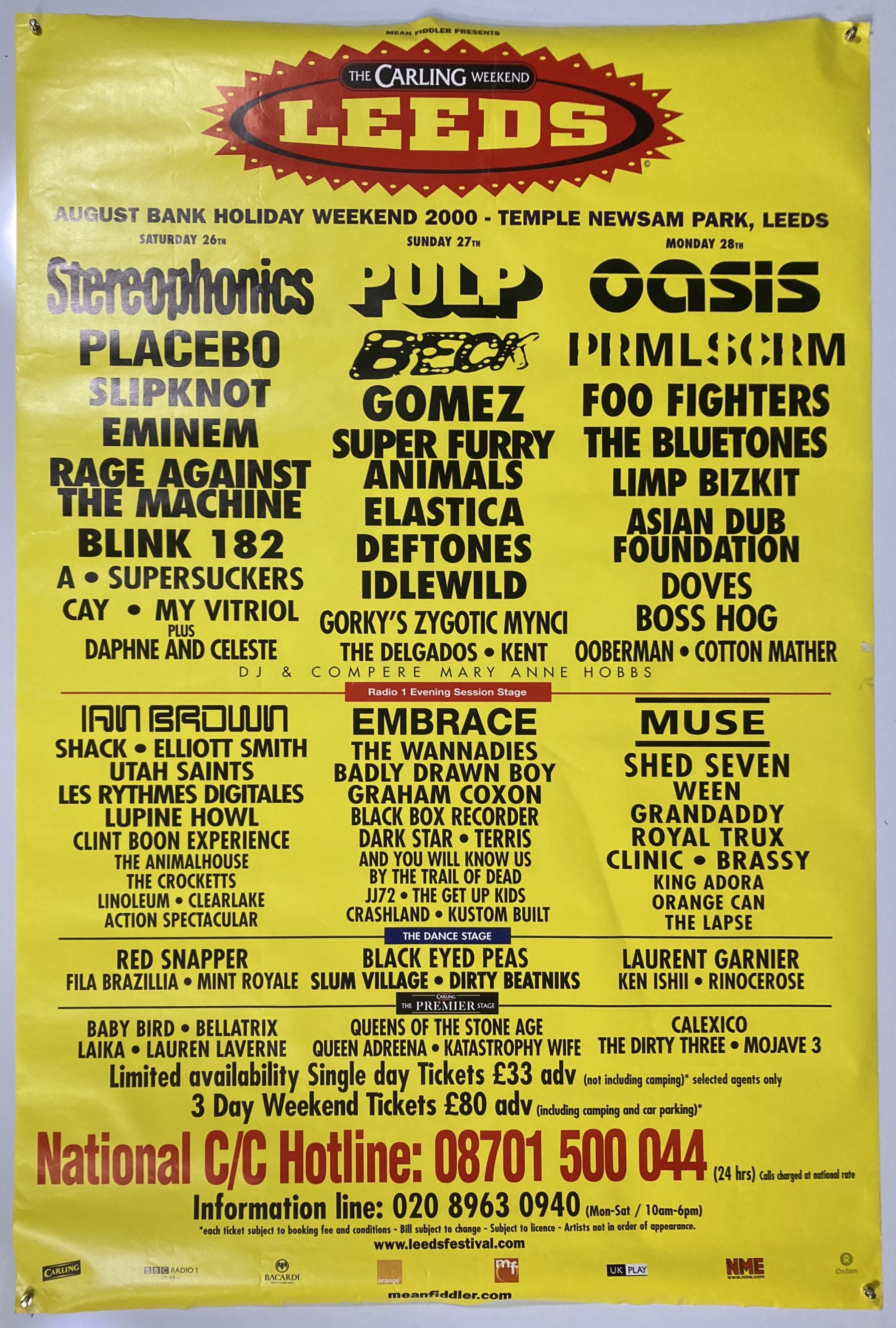 Lot 271 READING AND LEEDS FESTIVAL C 1990S/00S