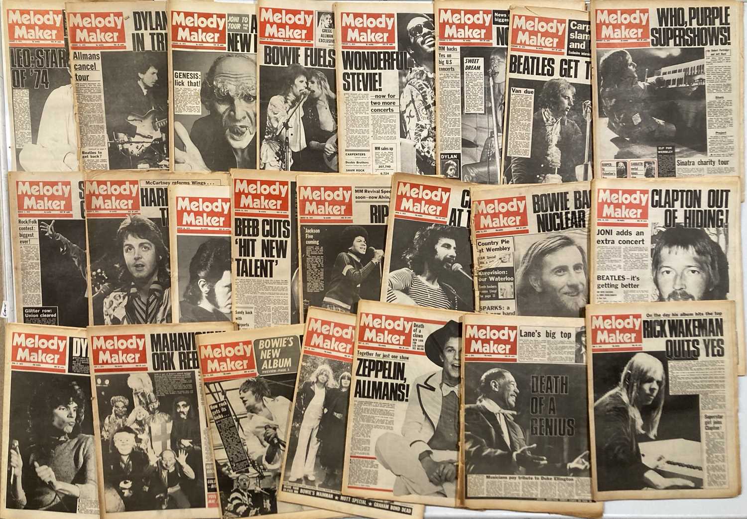 Lot 108 - MELODY MAKER MAGAZINES - 1974-1976.