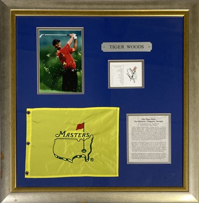 Lot 70 - TIGER WOODS - FRAMED SIGNED PRESENTATION.