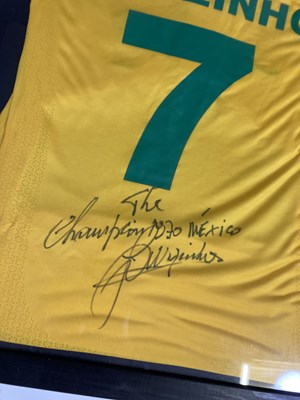 Lot 13 - FOOTBALL INTEREST - JAIRZINHO SIGNED BRAZIL SHIRT.