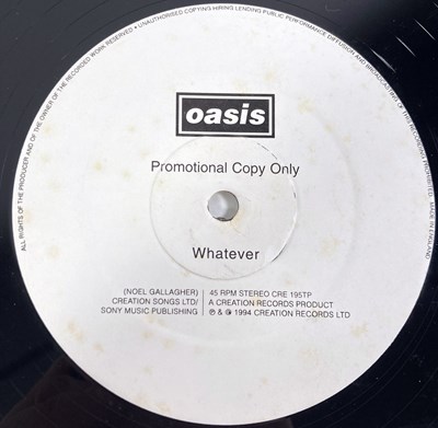 Lot 29 - OASIS - WHATEVER 12" (UK PROMO - CTP 195TP)