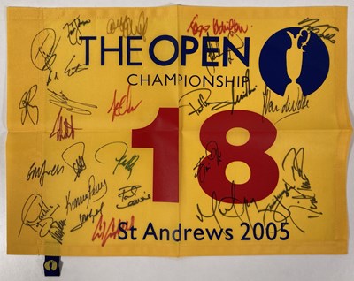 Lot 71 - GOLF MEMORABILIA - OPEN FLAG SIGNED BY 2005 PLAYERS..