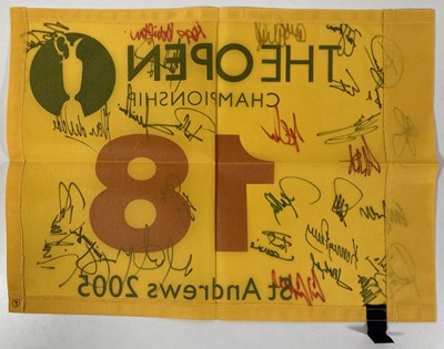 Lot 71 - GOLF MEMORABILIA - OPEN FLAG SIGNED BY 2005 PLAYERS..