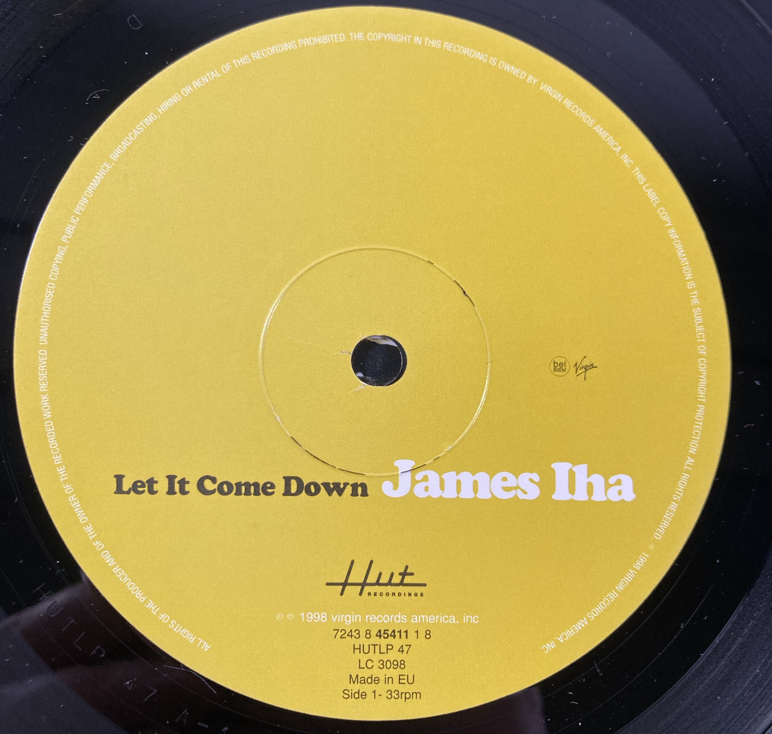Lot 132 - JAMES IHA - LET IT COME DOWN LP (1998