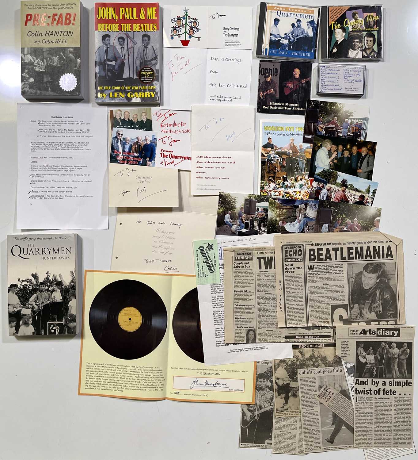 Lot 421 - THE BEATLES INTEREST - QUARRYMEN MEMORABILIA.