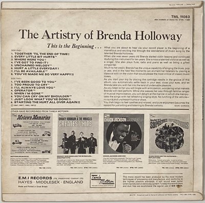 Lot 2 - BRENDA HOLLOWAY - THE ARTISTRY OF LP (ORIGINAL UK MONO COPY - TML 11083)