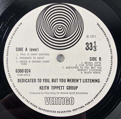 Lot 4 - KEITH TIPPETT GROUP - DEDICATED TO YOU LP (ORIGINAL UK VERTIGO SWIRL COPY - 6360 024).