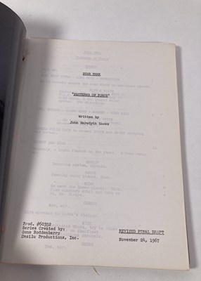 Lot 229 - STAR TREK - PATTERNS OF FORCE - ORIGINAL 1967 SCRIPT.