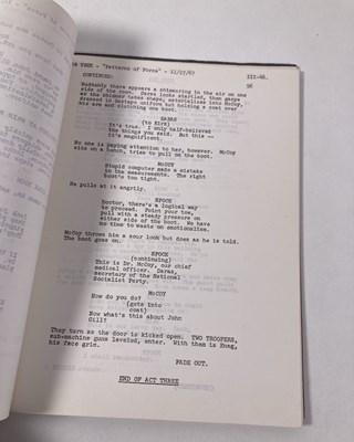 Lot 229 - STAR TREK - PATTERNS OF FORCE - ORIGINAL 1967 SCRIPT.